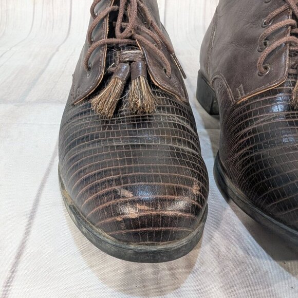 Ariat Bancroft 16023 Women's 8B Brown Leather Tassel Classic Ankle Bootie Boot - Picture 3 of 9